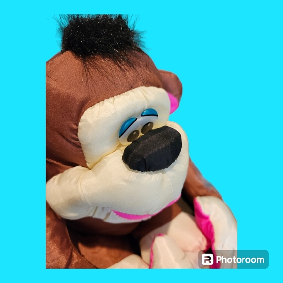 Vintage 1994 Fisher Price "Chattering Chimps" Plush 12" BROWN MONKEY Toy - Picture 6 of 8